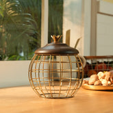 Anaar Metal Basket with Wooden Lid